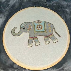 Embroidered Elephant Hanging Wall Decor